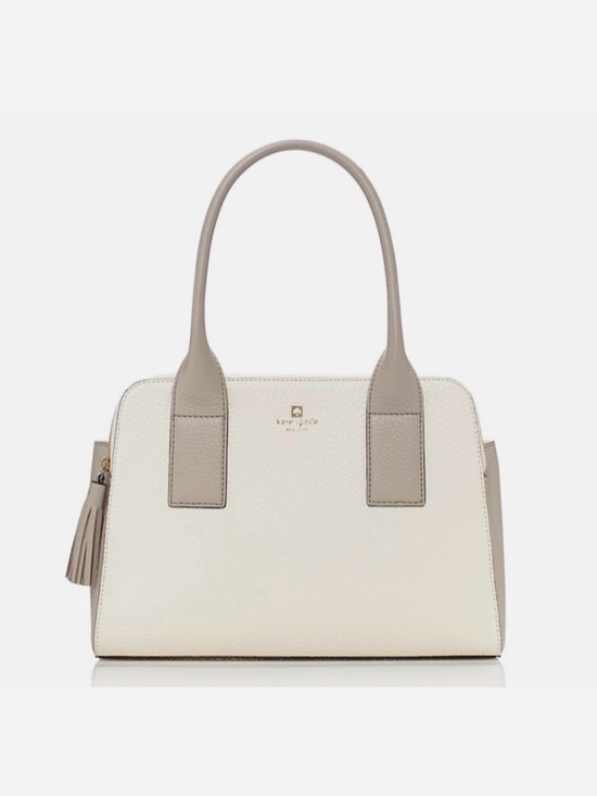 kate spade Handbags - kate spade Cream and Taupe Leather Satchel with Tassel